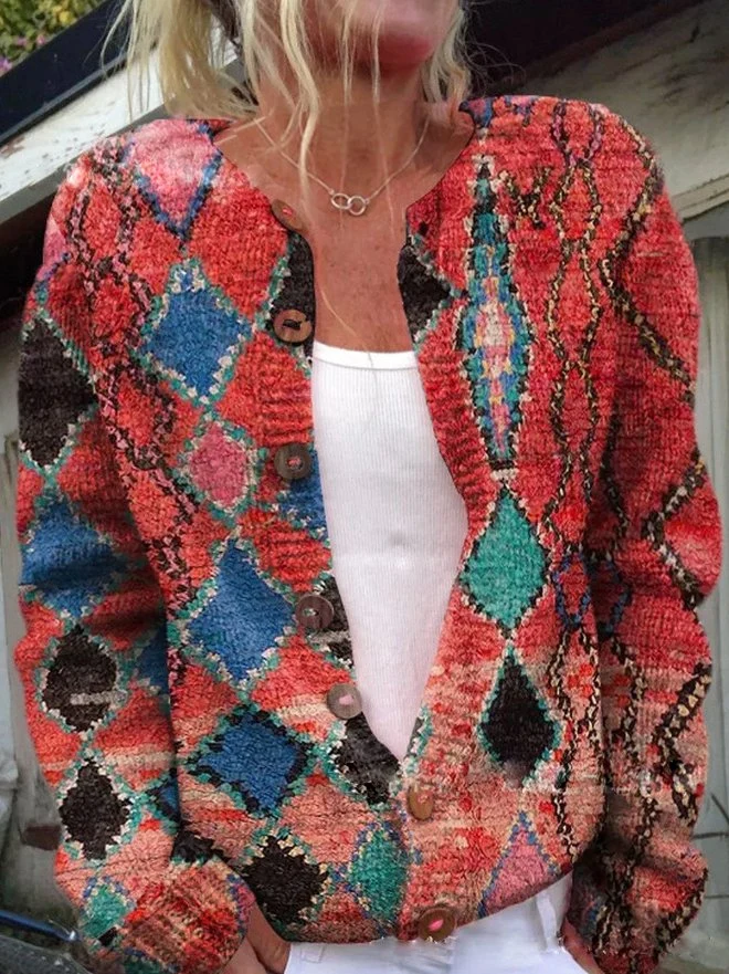Bequemer Strick Damen Cardigan mit Knöpfen