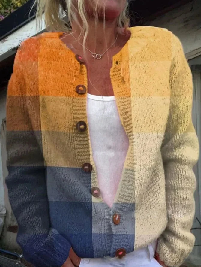 Bequemer Strick Damen Cardigan mit Knöpfen