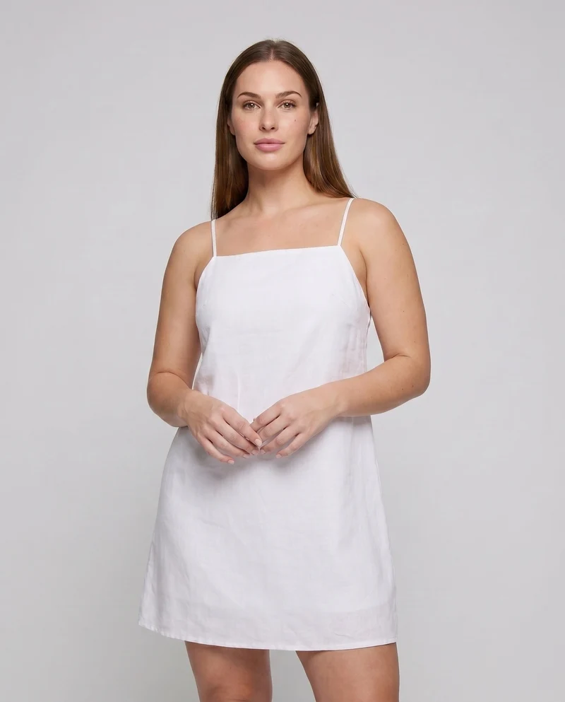 Damen leichtes Spaghettiträgerkleid mit elegantem Rückenschnitt