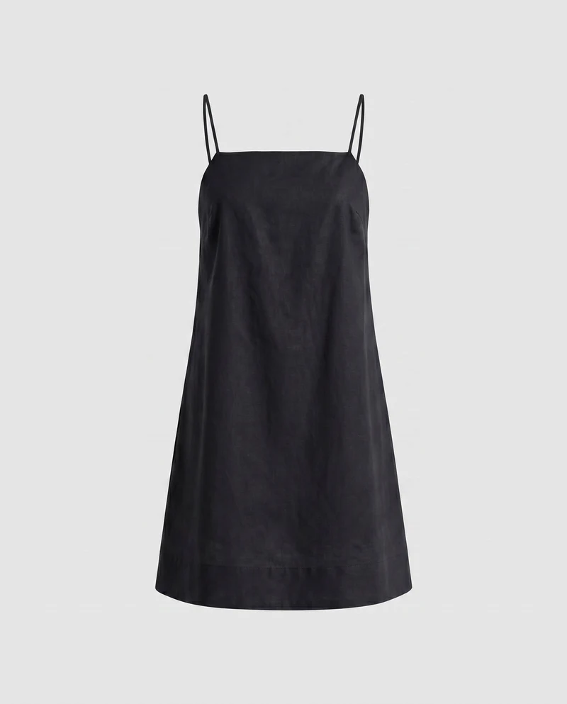 Damen leichtes Spaghettiträgerkleid mit elegantem Rückenschnitt