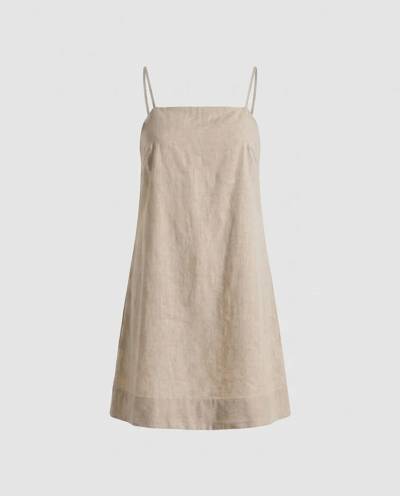 Damen leichtes Spaghettiträgerkleid mit elegantem Rückenschnitt