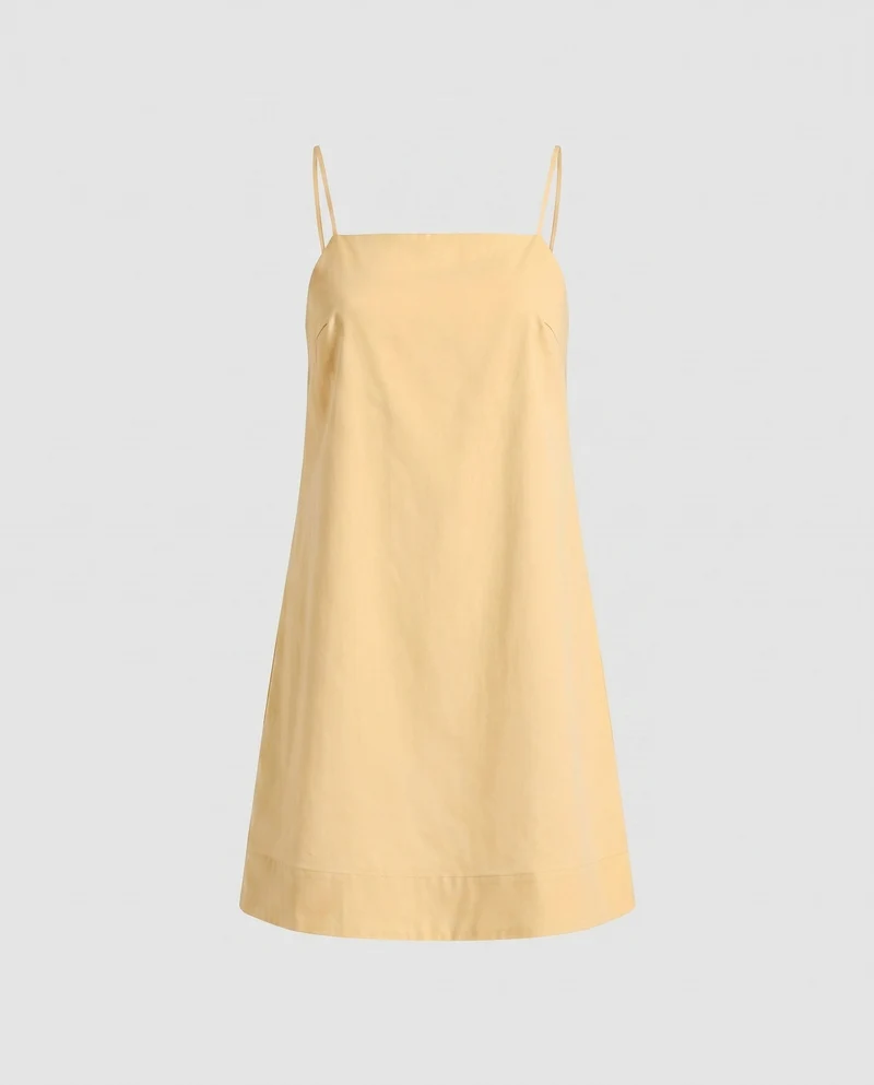 Damen leichtes Spaghettiträgerkleid mit elegantem Rückenschnitt