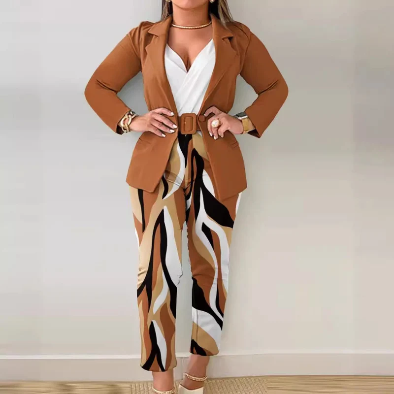 Damen Blazer-Set mit figurbetontem Schnitt und modischem Leopardenmuster Nord Taschen