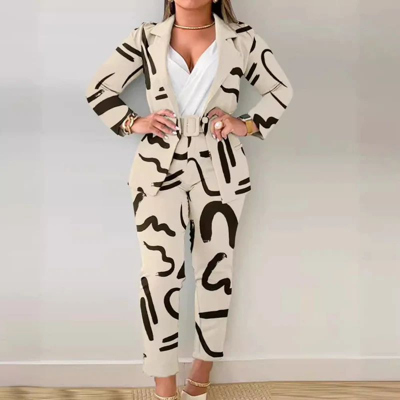 Damen Blazer-Set mit figurbetontem Schnitt und modischem Leopardenmuster Nord Taschen