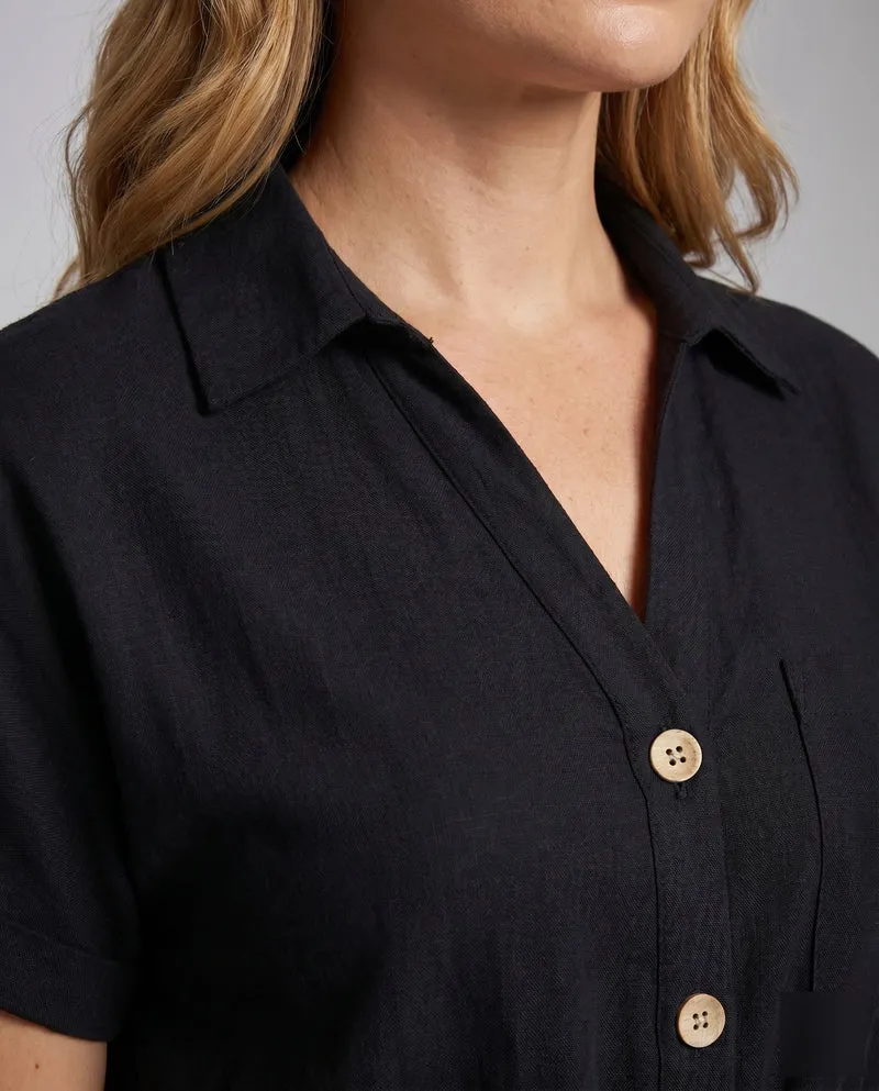 Damen Hemdblusenkleid mit tropischem Chic