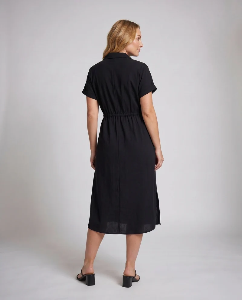 Damen Hemdblusenkleid mit tropischem Chic