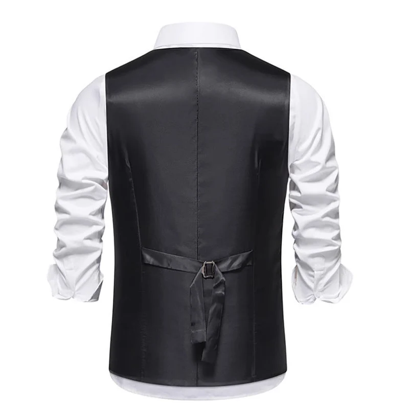Herren elegante Doppelreiher-Weste im strukturierten Design