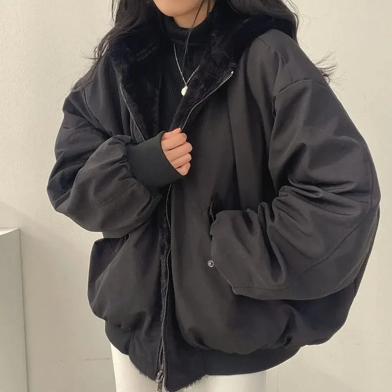 Übergröße Teddy Bomberjacke für Damen
