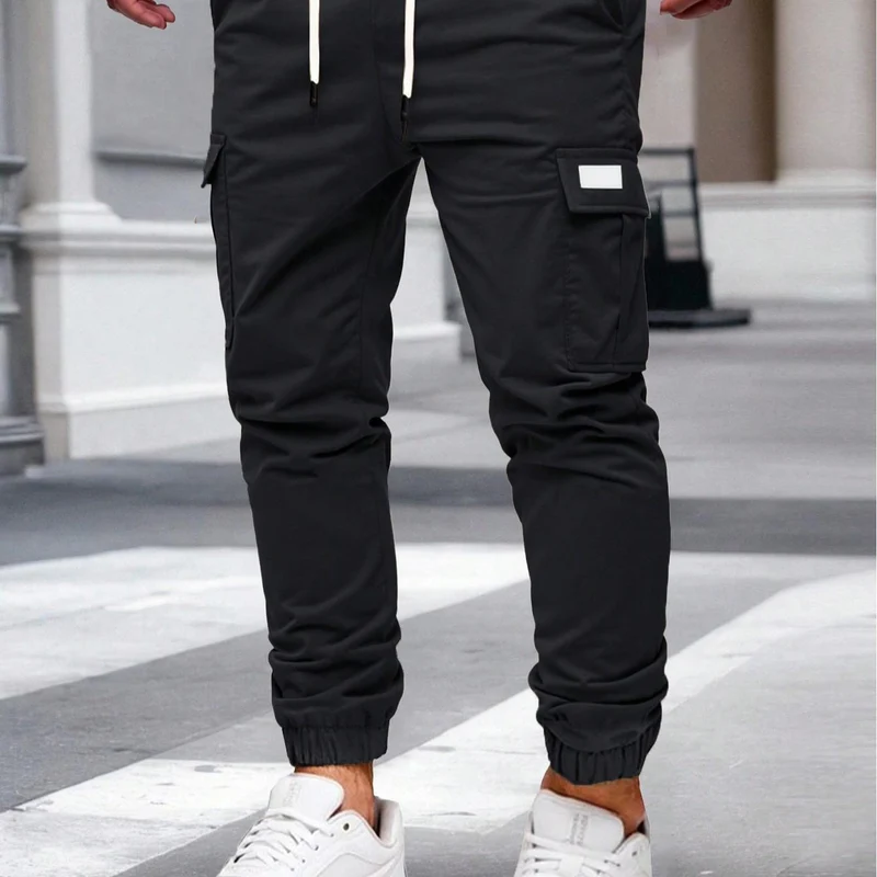 Herren Cargo-Hose mit elastischem Bund und multifunktionalen Taschen