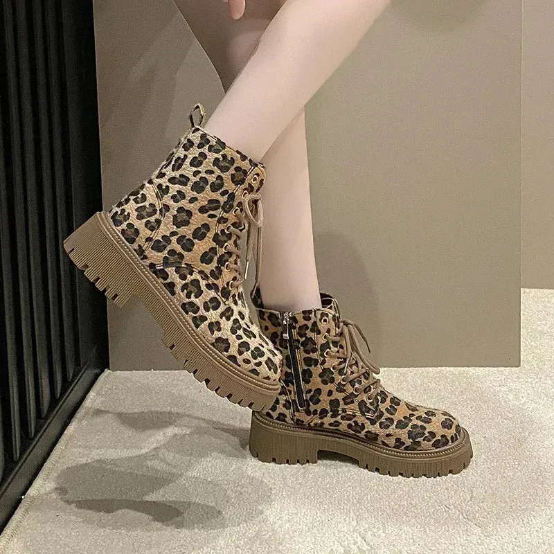 Leopardenmuster Stiefel