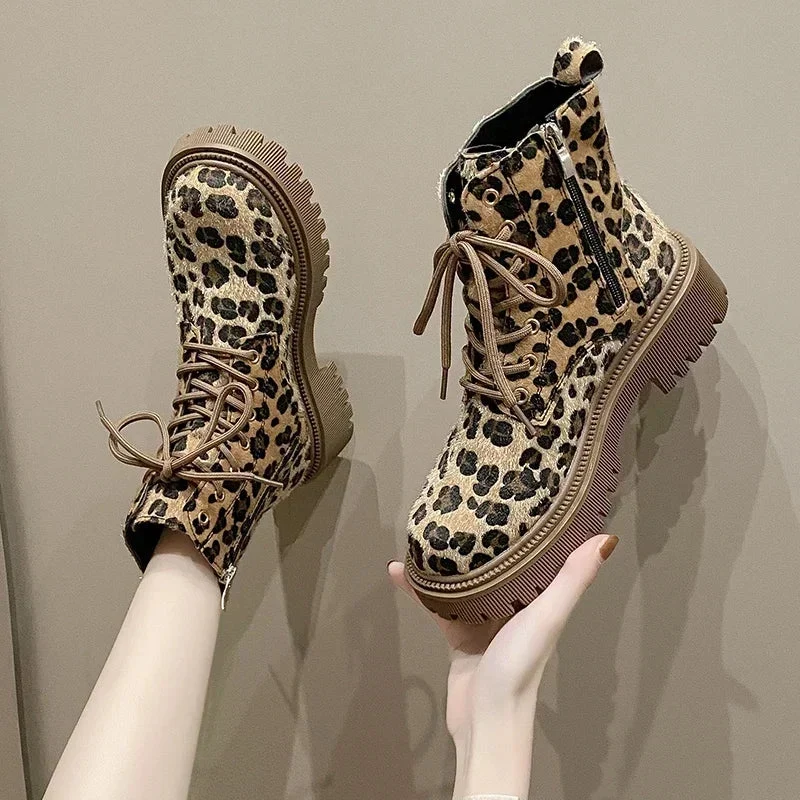 Leopardenmuster Stiefel