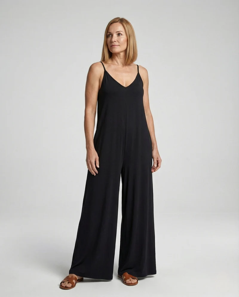 Damen Maxi-Overall mit Spaghettiträgern und Taschen