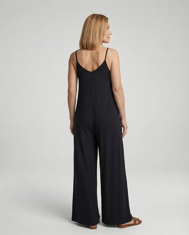 Damen Maxi-Overall mit Spaghettiträgern und Taschen
