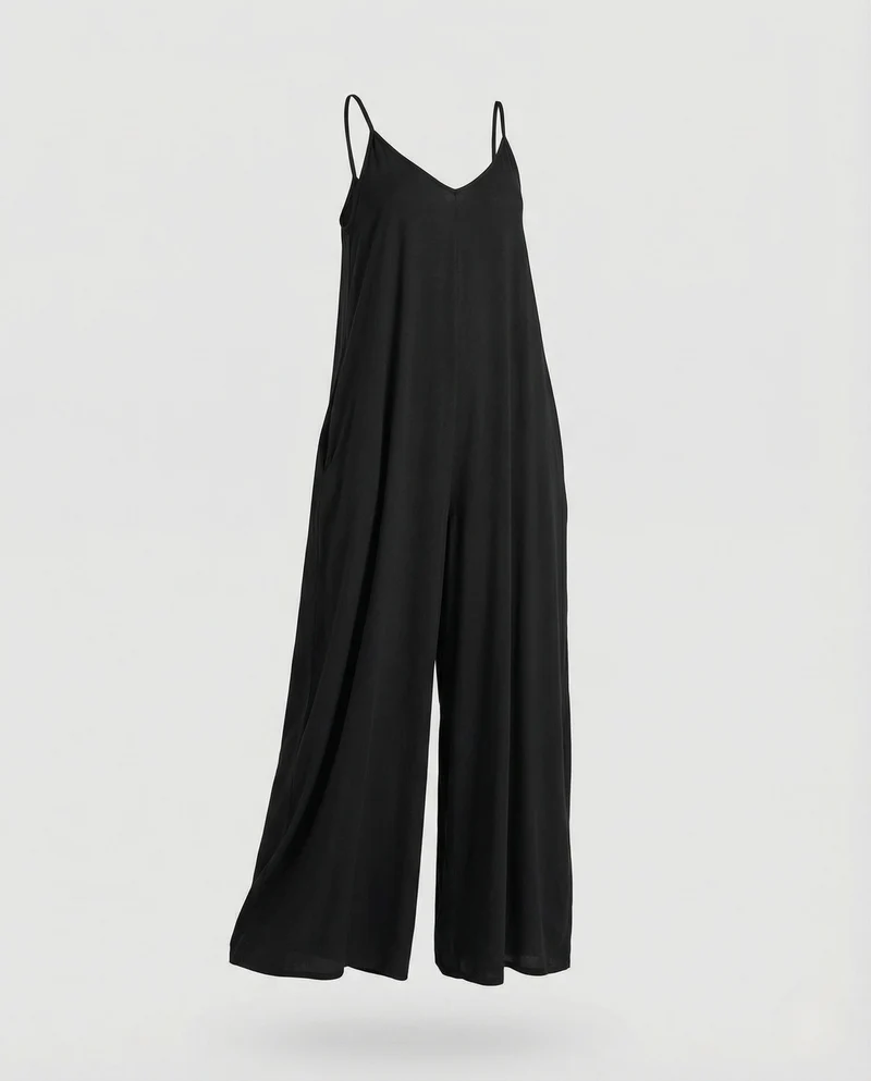 Damen Maxi-Overall mit Spaghettiträgern und Taschen