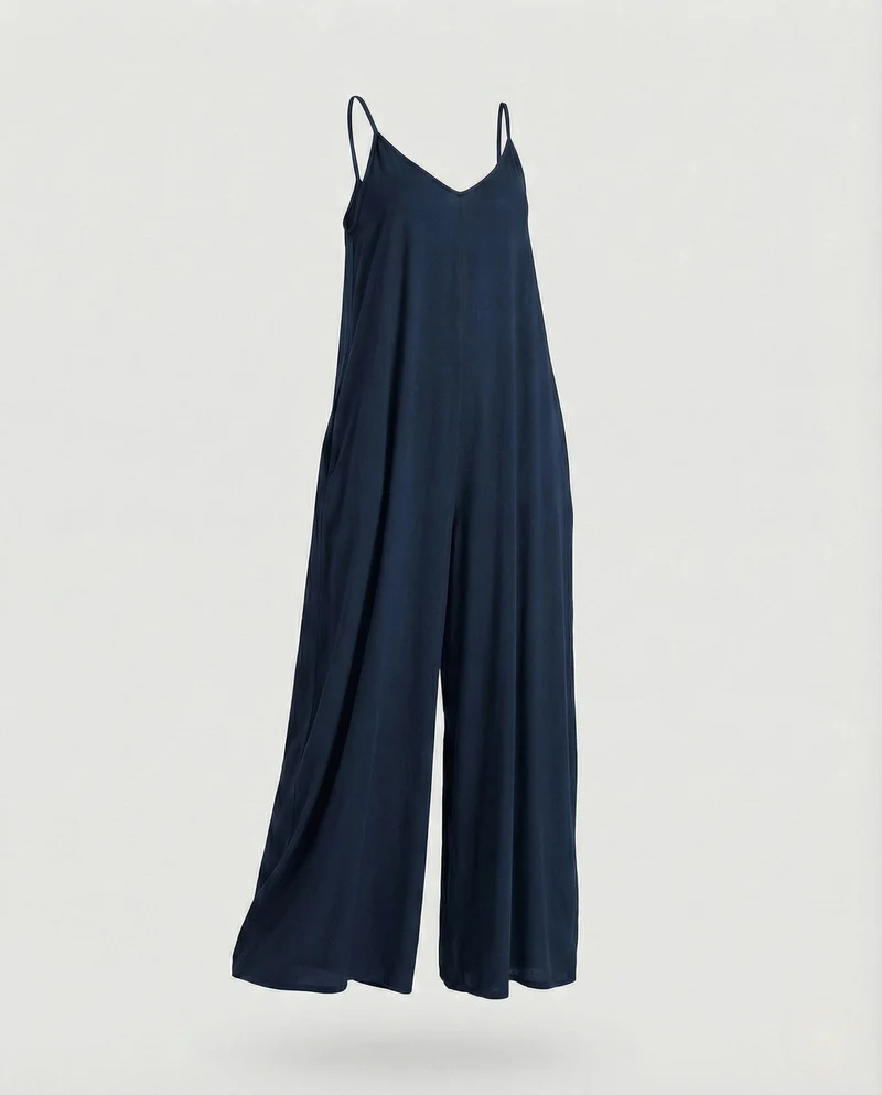 Damen Maxi-Overall mit Spaghettiträgern und Taschen