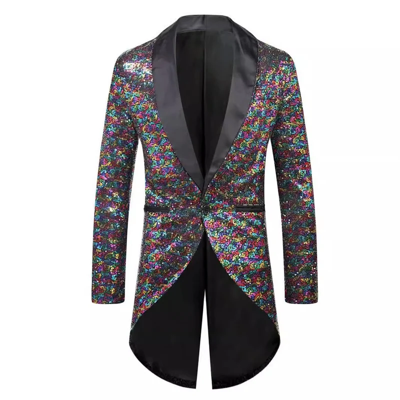 Herren Glitzernder Anzugblazer mit elegantem Schalkragen