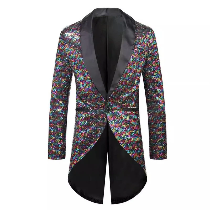 Herren Glitzernder Anzugblazer mit elegantem Schalkragen