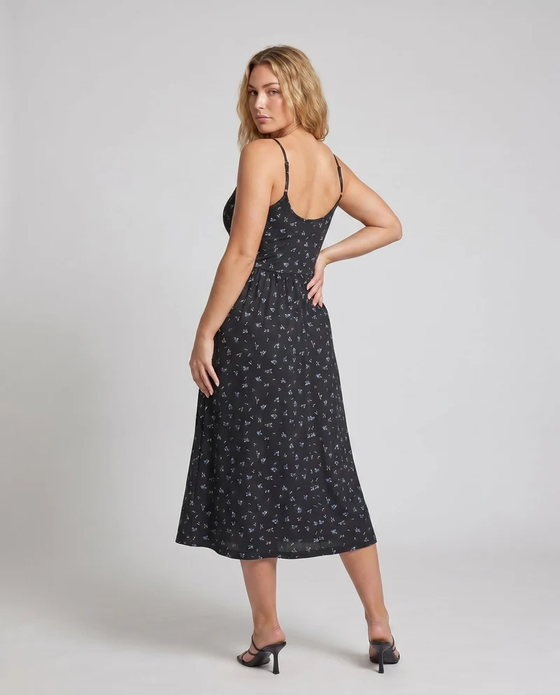 Damen Fließendes Maxikleid mit zarten Trägern und floralem Design