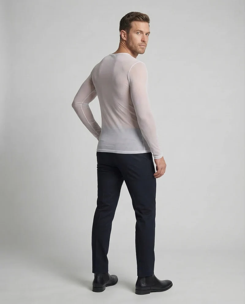 Herren Netzshirt Langarm