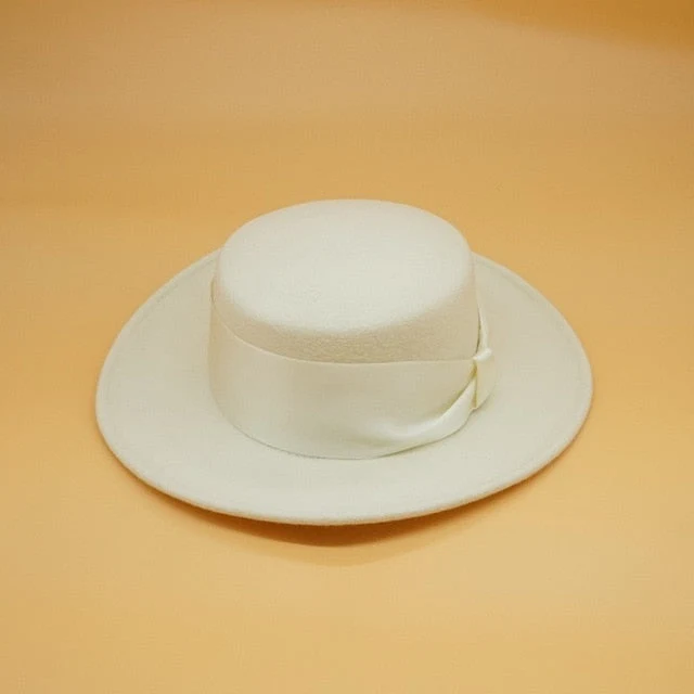 Schleife Weißer Wollhut