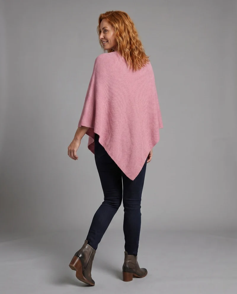 Damen Eleganter und leichter Poncho aus feinem Strickmaterial