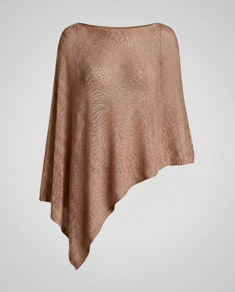 Damen Eleganter und leichter Poncho aus feinem Strickmaterial
