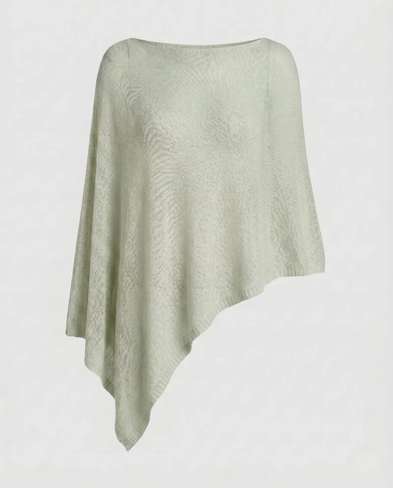 Damen Eleganter und leichter Poncho aus feinem Strickmaterial