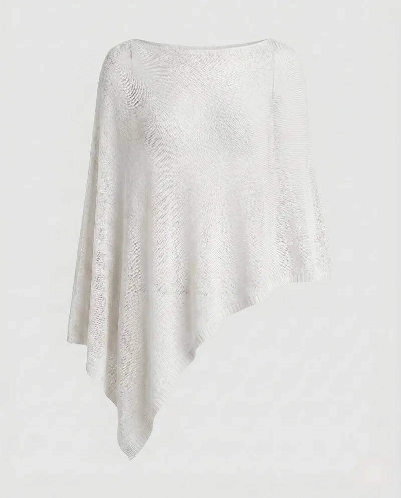 Damen Eleganter und leichter Poncho aus feinem Strickmaterial