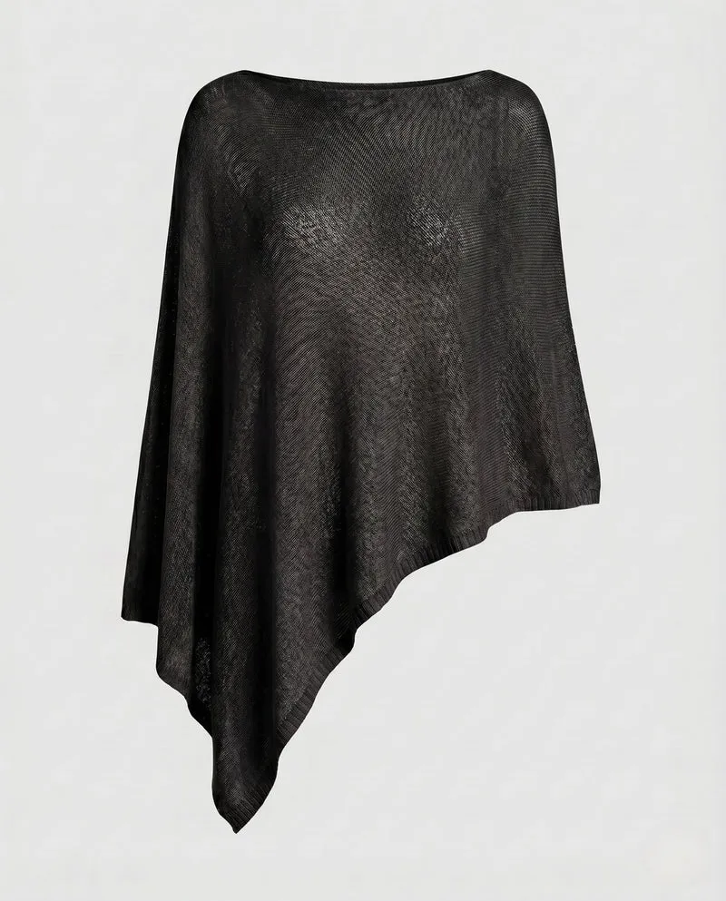 Damen Eleganter und leichter Poncho aus feinem Strickmaterial