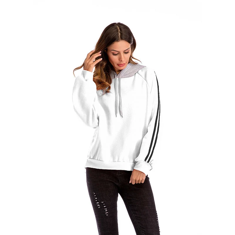 Damen modischer Kapuzenpullover mit kontrastierenden Ärmeln und lässigem Schnitt Nord Taschen
