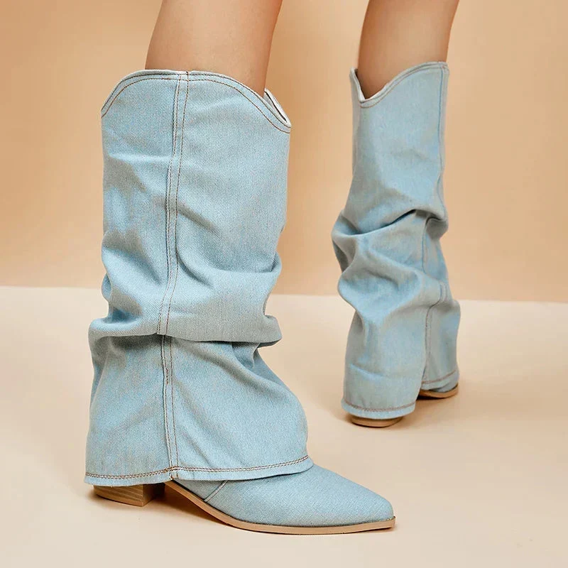 Denim Cowboystiefel Lässig