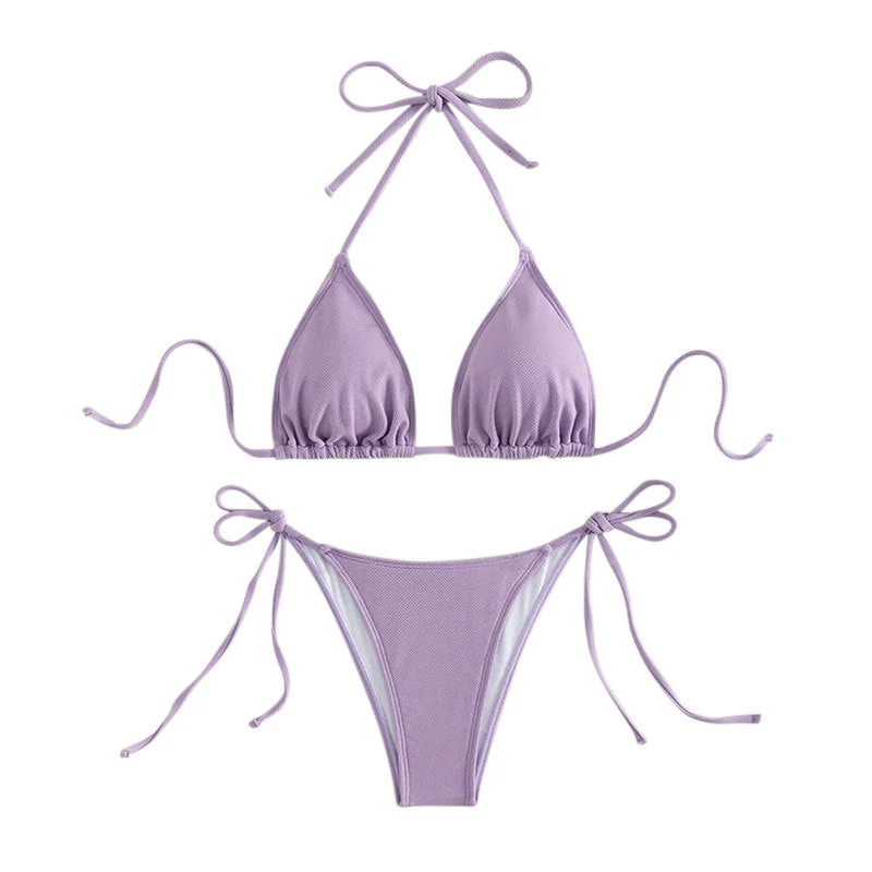 Damen Triangel-Bikini mit verstellbaren BindNord Taschenändern und hoher Beinausschnitt Nord Taschen