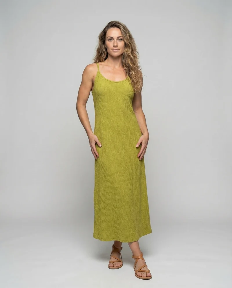 Damen Midikleid Spaghettiträger