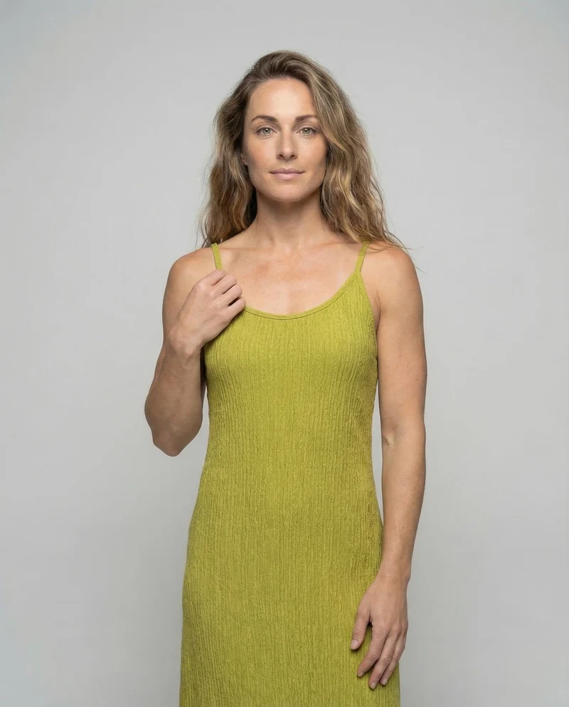 Damen Midikleid Spaghettiträger