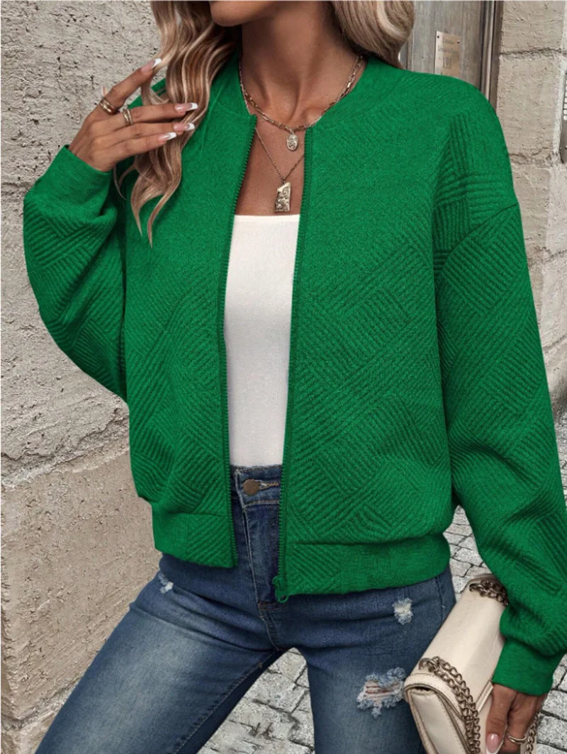 Damen leichte Bomberjacke mit gestepptem Design und praktischen Taschen