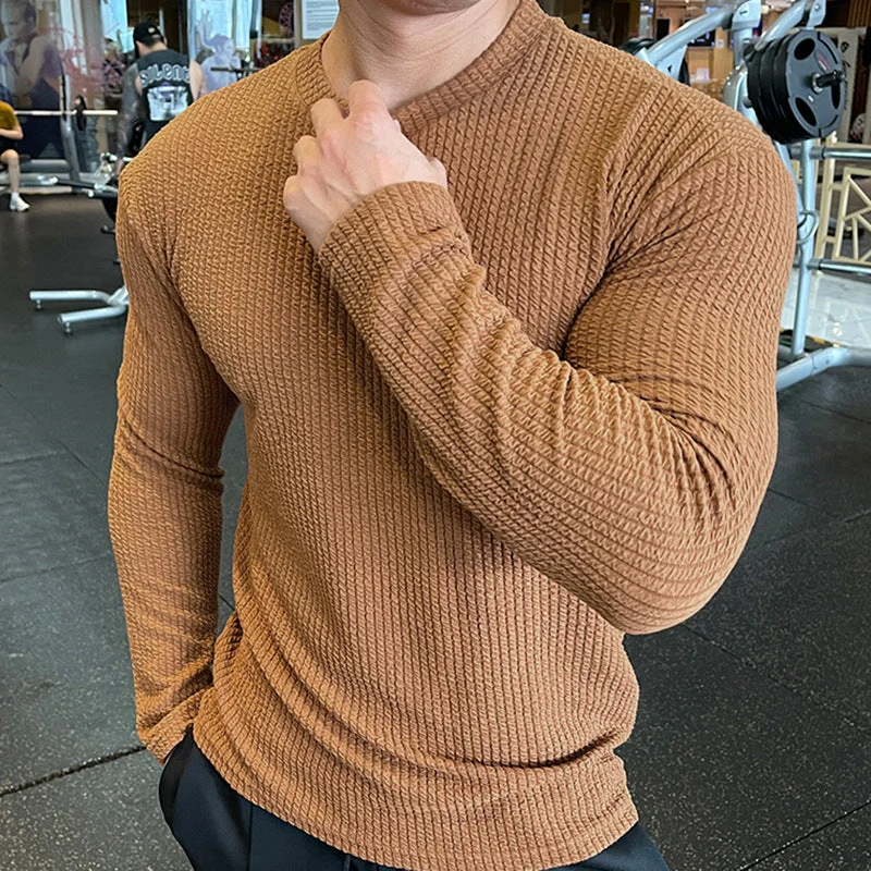 Herren Langarmshirt mit strukturiertem GewNord Taschene