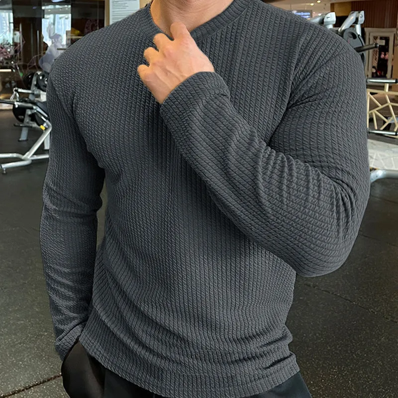 Herren Langarmshirt mit strukturiertem GewNord Taschene