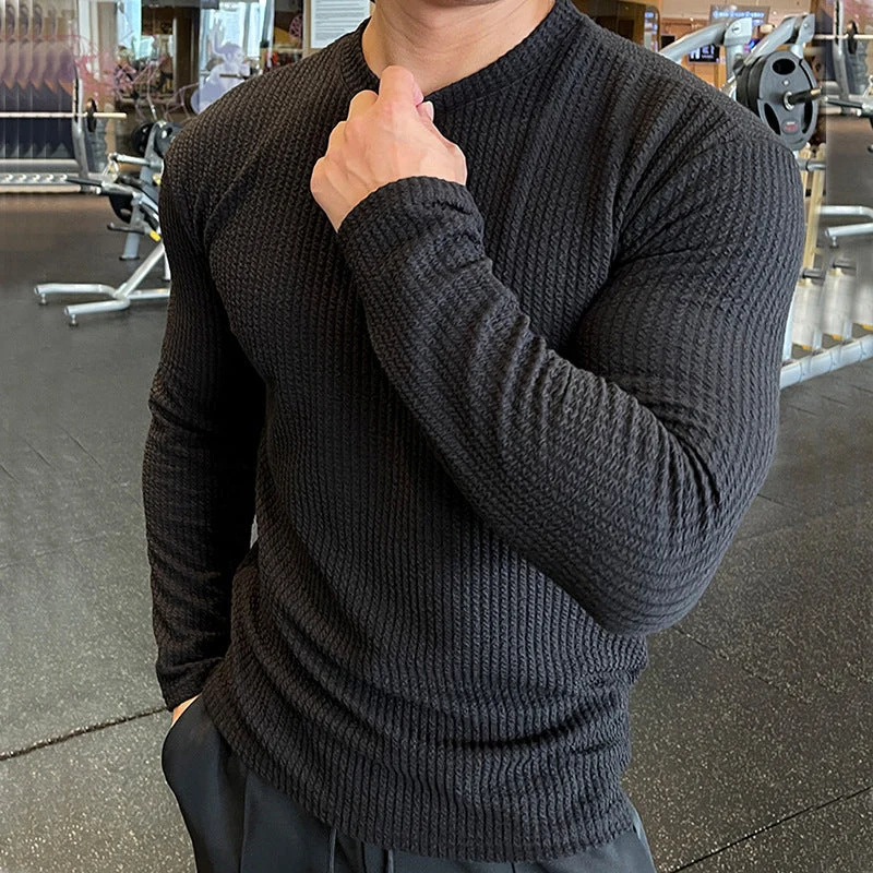 Herren Langarmshirt mit strukturiertem GewNord Taschene