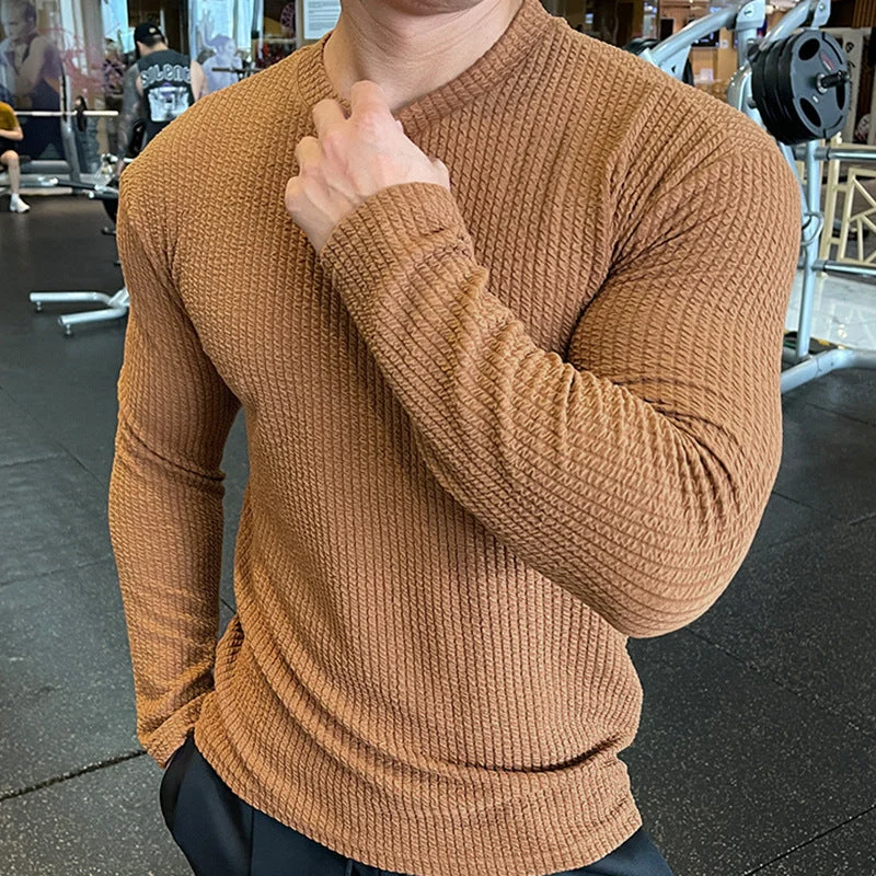 Herren Langarmshirt mit strukturiertem GewNord Taschene