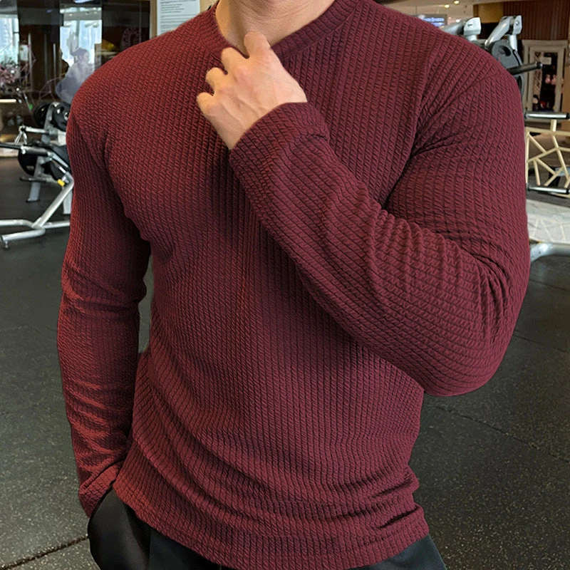 Herren Langarmshirt mit strukturiertem GewNord Taschene