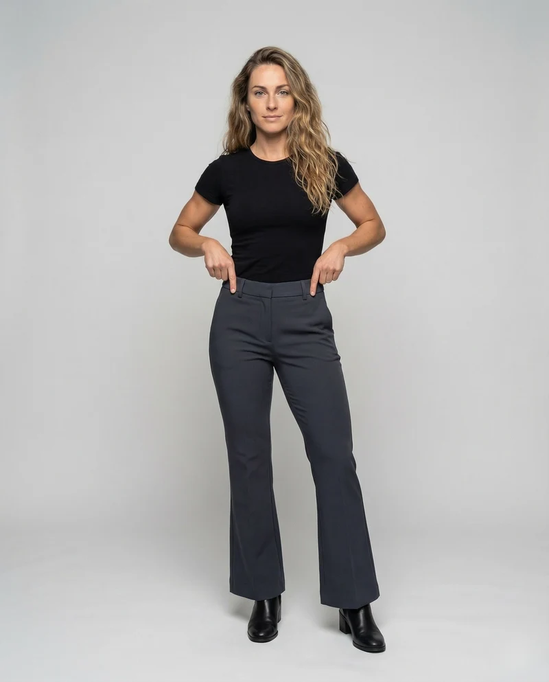 Damen Businesshose Kleiner Saumschlitz