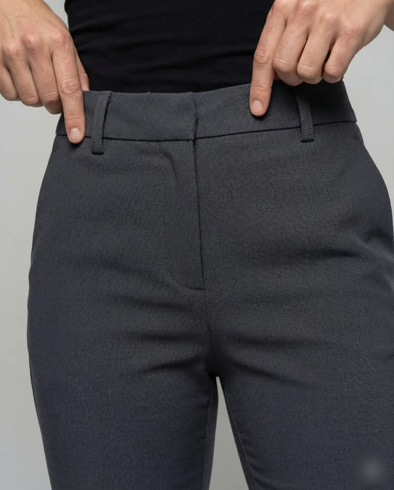 Damen Businesshose Kleiner Saumschlitz