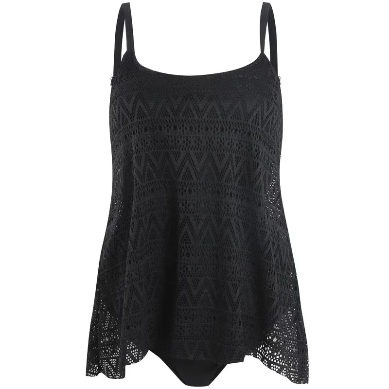 Damen elegantes Strandtop mit modischem Lochmuster