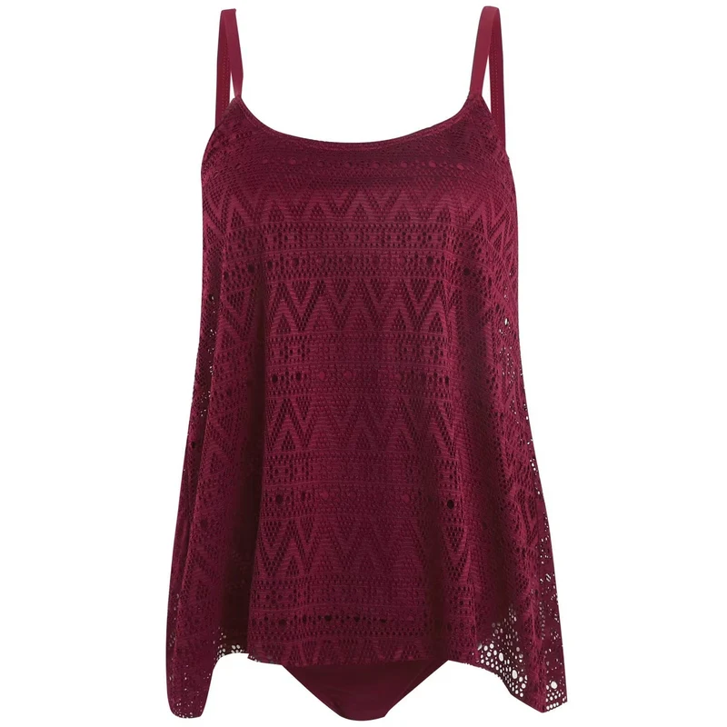 Damen elegantes Strandtop mit modischem Lochmuster