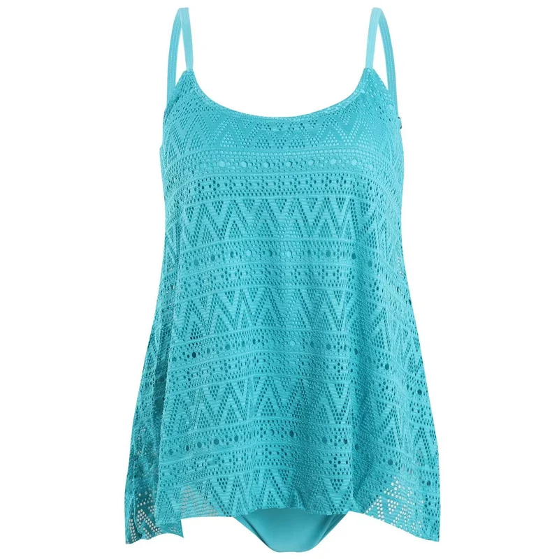 Damen elegantes Strandtop mit modischem Lochmuster
