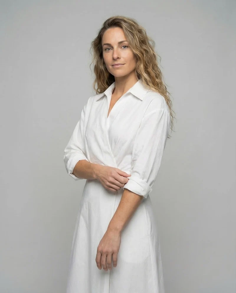 Damen Hemdblusenkleid V-Ausschnitt