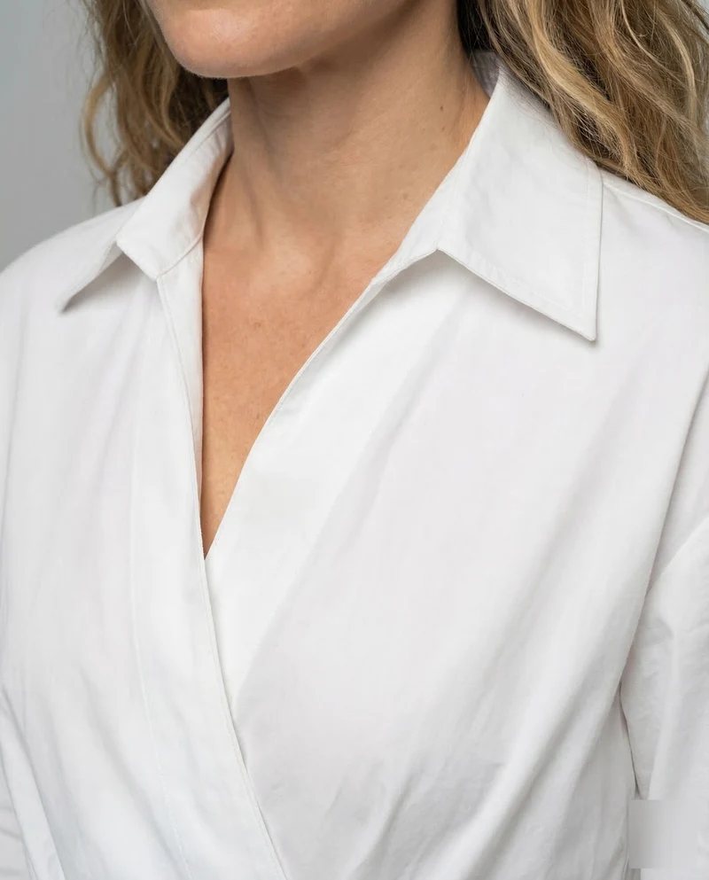 Damen Hemdblusenkleid V-Ausschnitt