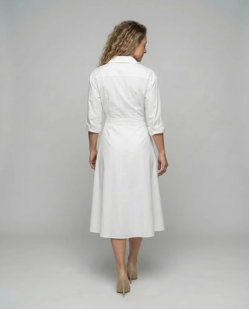 Damen Hemdblusenkleid V-Ausschnitt