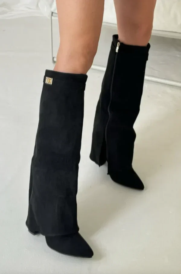 Hochwertige kniehohe Stiefel aus Wildleder