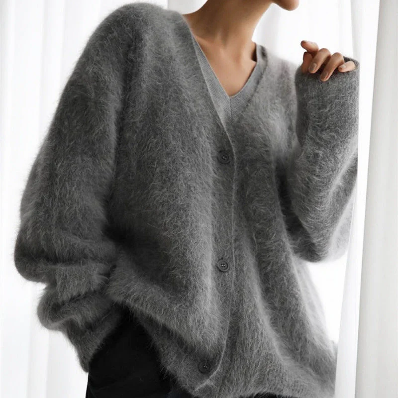 Damen Flauschiger Oversized Cardigan